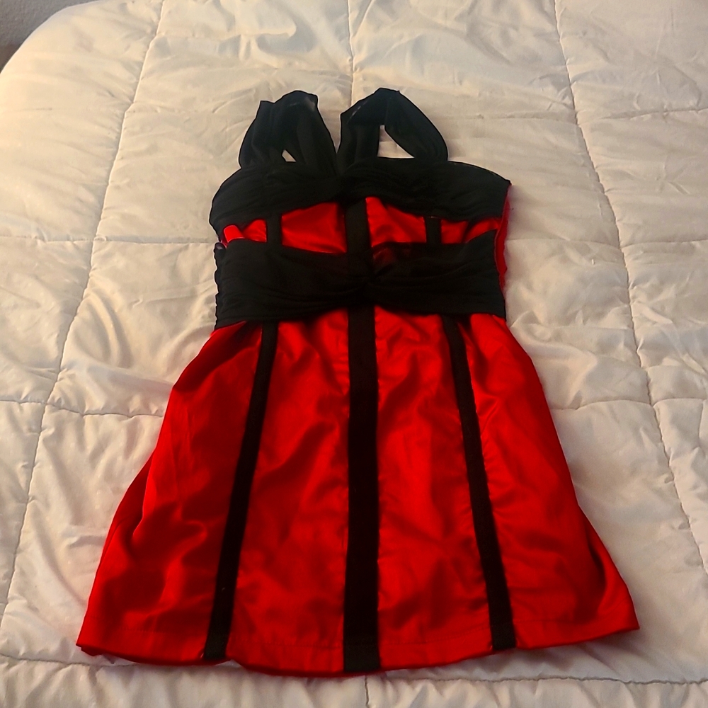 Red and Black Dress